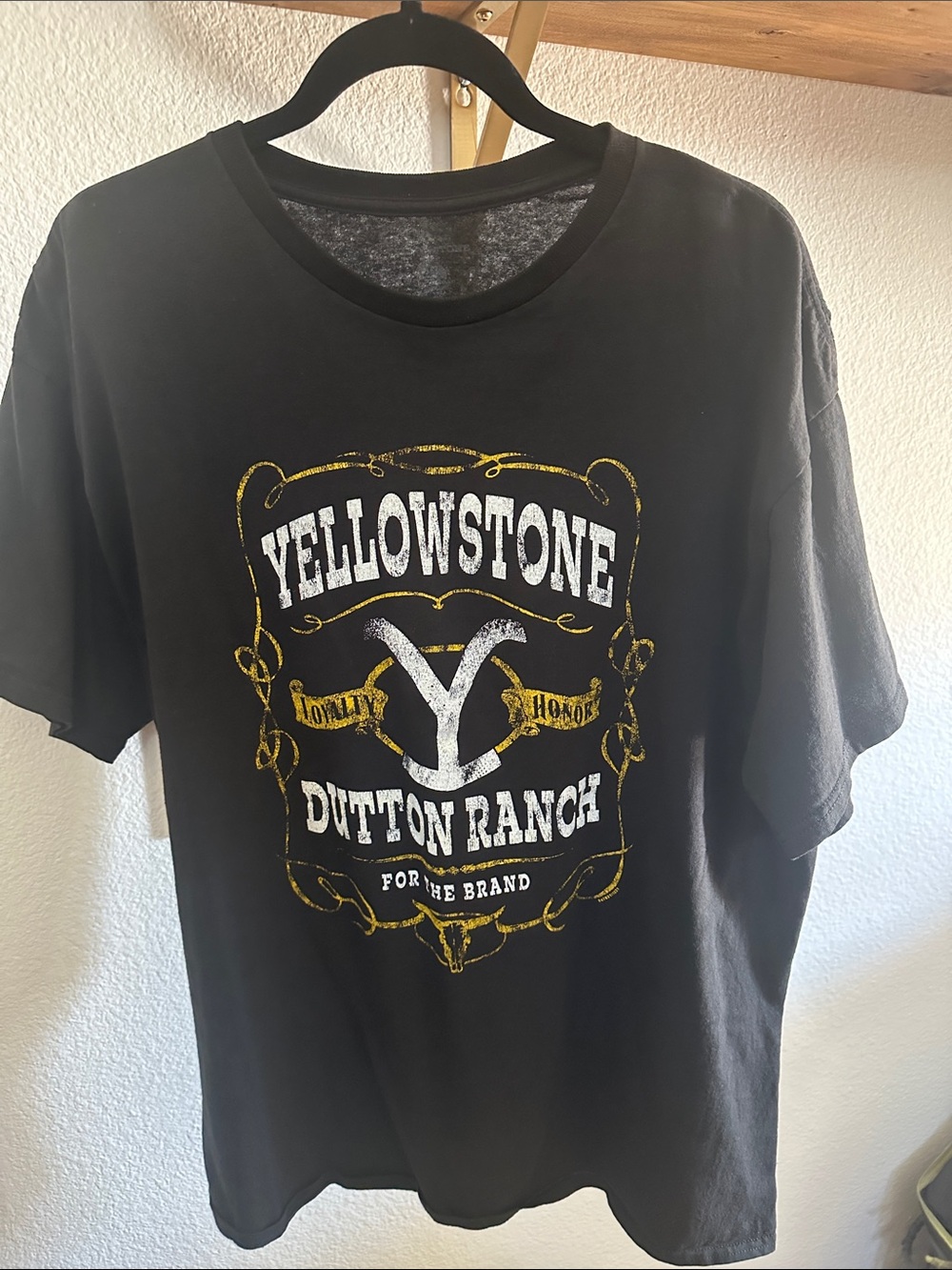 Yellowstone Dutton Ranch Graphic Tee - Black with Gold & White